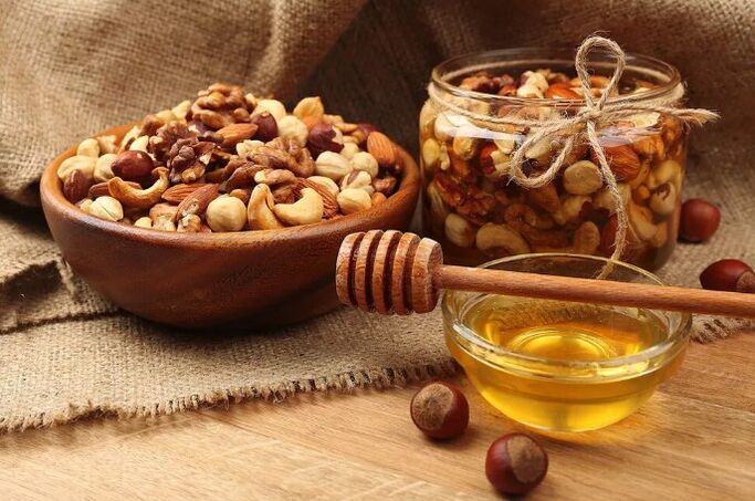 Miel con nueces